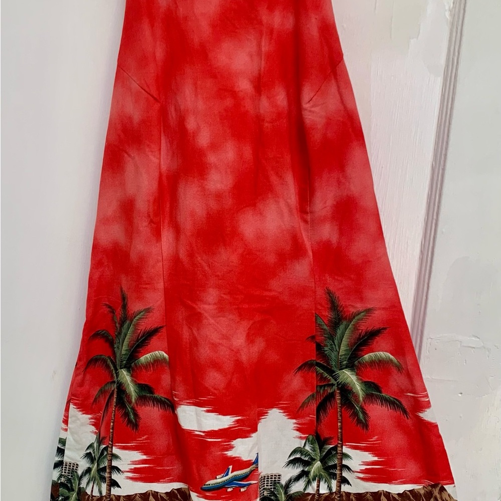 Pacific Legend Vintage Hawaiian airplane strapped back out dress with zip, spilt